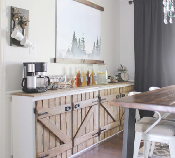 Perabot Dapur dengan Gaya Pintu Barn